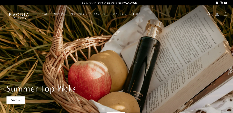 Redesigned Evodia Parfums website