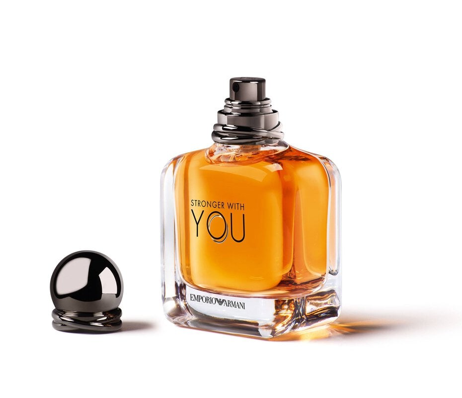 Armani stronger with you eau de toilette perfume open bottle